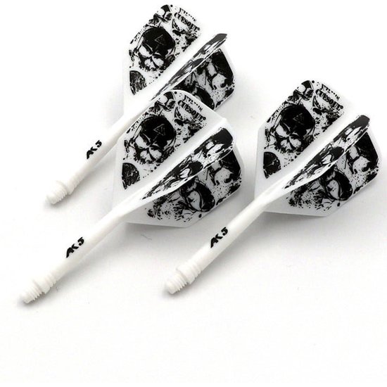 Cuesoul - ROST Integrated Dart Flights - Skeleton White Shape van Merkloos