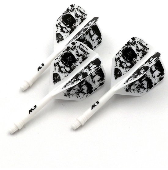 Cuesoul - ROST Integrated Dart Flights - Skeleton White Shape van Cuesoul