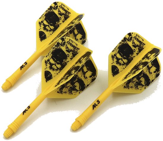 Cuesoul - ROST Integrated Dart Flights - Skeleton Yellow Shape van Merkloos