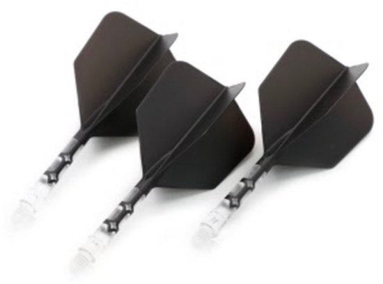 Cuesoul - ROST T19 Integrated Dart Flights - Big Wing - Black Clear van Cuesoul
