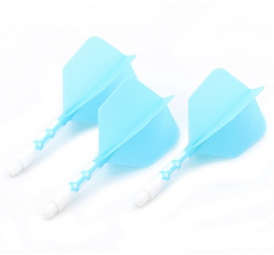 Cuesoul - ROST T19 Integrated Dart Flights - Big Wing - Blue White van Merkloos