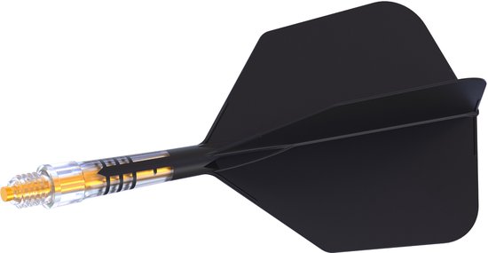 Cuesoul ROST T19 Integrated Dart Flights Big Wing Carbon Black Yellow - Dart Flights Maat 6 van Merkloos