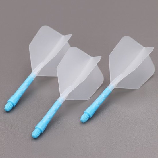 Cuesoul - ROST T19 Integrated Dart Flights - Big Wing - Clear Blue van Cuesoul