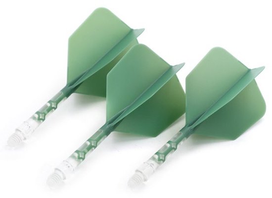 Cuesoul - ROST T19 Integrated Dart Flights - Big Wing - Green Clear