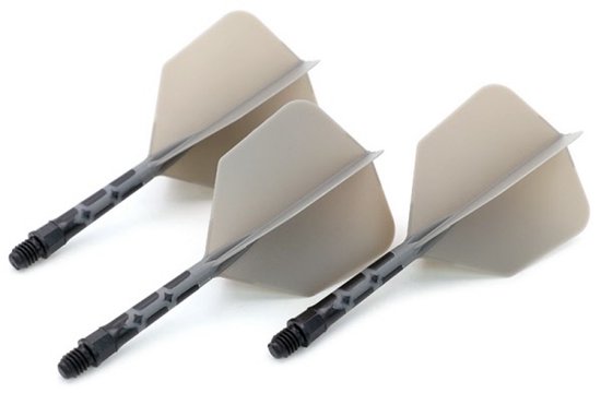 Cuesoul - ROST T19 Integrated Dart Flights - Big Wing - Grey Black van Merkloos