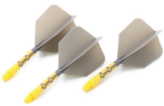 Cuesoul - ROST T19 Integrated Dart Flights - Big Wing - Grey Yellow van Merkloos