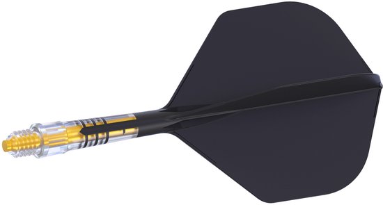 Cuesoul ROST T19 Integrated Dart Flights Small Standard Wing Carbon Black Yellow - Dart Flights Maat 1 van Merkloos