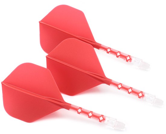 Cuesoul - ROST T19 Integrated Dart Flights - Standard Shape - Clear Red van Cuesoul