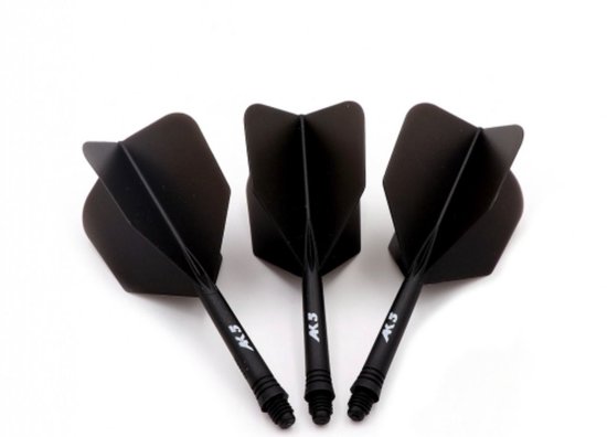 Cuesoul - Tero Flight System AK5 Rost Big Wing - Black - Dart Flights L van Cuesoul
