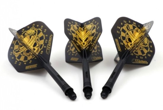 Cuesoul - Tero Flight System AK5 Rost Standaard - Golden Skull - Dart Flights van Cuesoul
