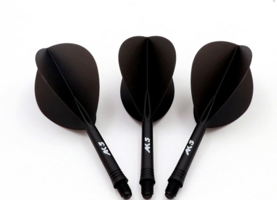 Cuesoul - Tero Flight System AK5 Rost Teardrop - Black - Dart Flights van Merkloos