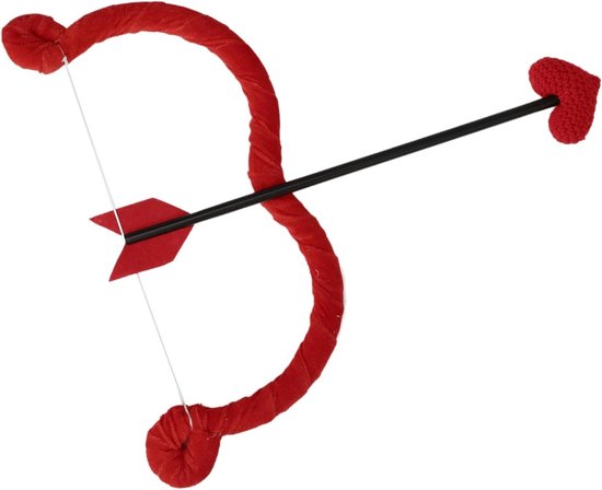 Cupido Kostuum - Boog en Pijl Set - Themafeest Aankleding - Romantisch Accessoire - 41 x 20 cm - Rood