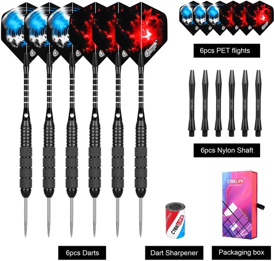 CyeeLife - Darts Set - 6/12 Stuks - 24G Stalen Naalden - Valbestendig - Professioneel - Voor Buiten - 24G van Merkloos