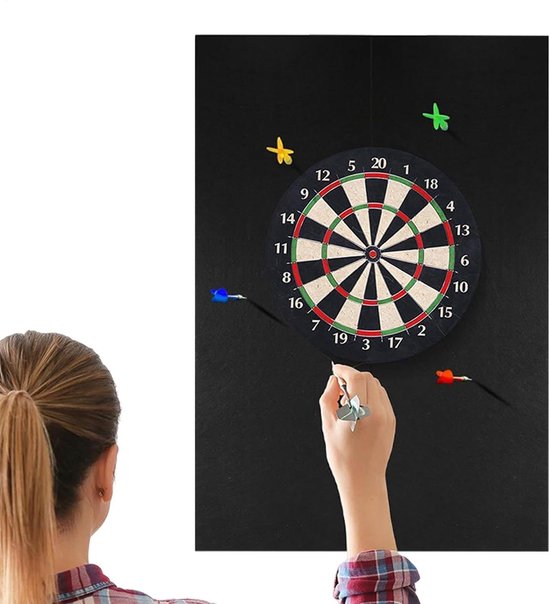 Dailygoods- Dartbord Omranding Stevige Herbruikbare Beschermingsmat - Muurbeschermer - Vilt - 60x90 cm - Voor Thuis/Kantoor - Elegant Ontwerp
