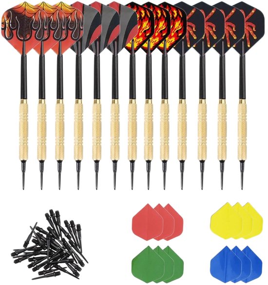Dailygoods - Dartpijlen - Set met 24 extra flights - Kunststof dartpunten - Meerkleurig - Geschikt voor zowel sport als vrije tijd - Ideaal voor jong