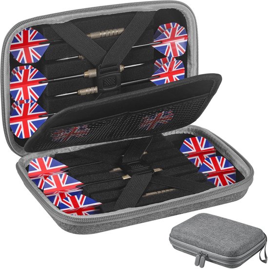 Dailygoods- Darttas Professionele EVA - Dartpijltas - 12 Darts - Schokbescherming - Draagbaar Ontwerp - Meerdere Netvakken - Dartkoffer