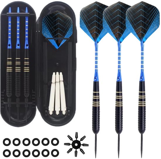 Dailygoods - Professionele Darts - Set van 3 - Ideaal voor Recreatie en Training - Blauw - Lichtgewicht Darts - Geschikt voor Iedereen - 22g