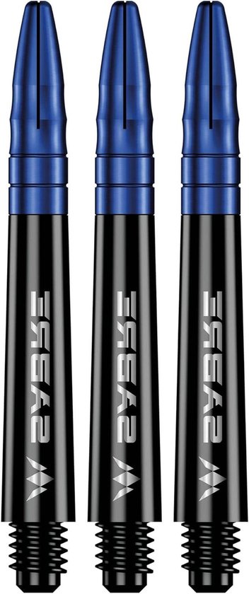 Dart Assen - Polycarbonaat Shafts - Darts Spelen - Aluminium Grip - 40 mm - Zwart Blauw