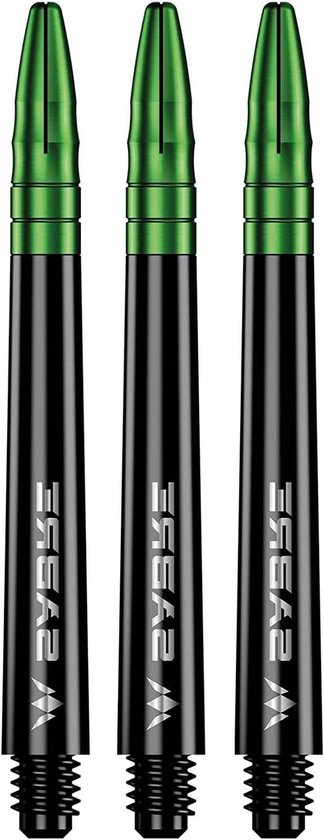 Dart Assen - Shafts - Darts Spelen - Polycarbonaat met Aluminium - 49 mm - Zwart/Groene Top van Dart