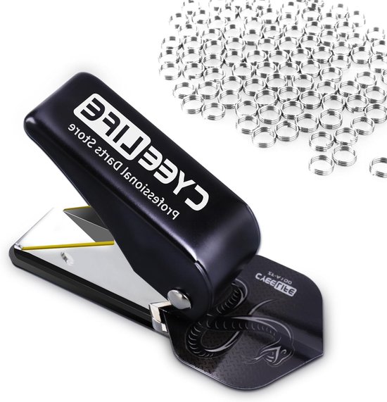 Dart Flight Hole Punch met 100 Stuks Metalen O-Ringen, Essentiële Dart Accessoires voor Spelers