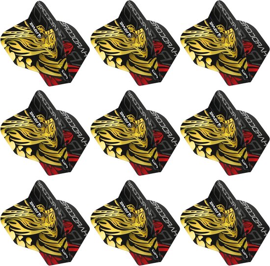 Dart Flights - Dart Vluchten - Darts Spelen - Yin Yang Ontwerp - 3 Sets - Goud en Rood van Dart