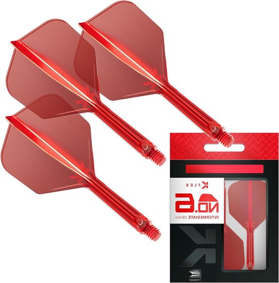 Dart Flights en Shafts - Dart Accessoires Dart Onderdelen - Precisie Darten - Geïntegreerd Ontwerp - Intermediate 26mm - Rood van Dart