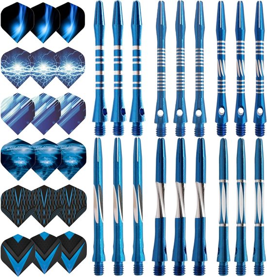 Dart Schachten - Vluchten Set - Darts Spelen - Set van 18 - 10.8 cm - Blauw
