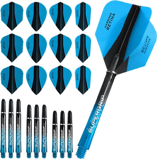 Dart Set - Combi kit - Retina-X - 3 sets darts shafts - 4 sets darts flights - Aqua van Dart