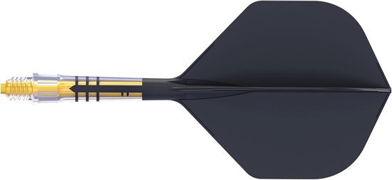 Dart Shaft Flight - Dart Accessoires - Precisie Darten - Geïntegreerd Carbon Ontwerp - Maat 2 - Zwart Geel
