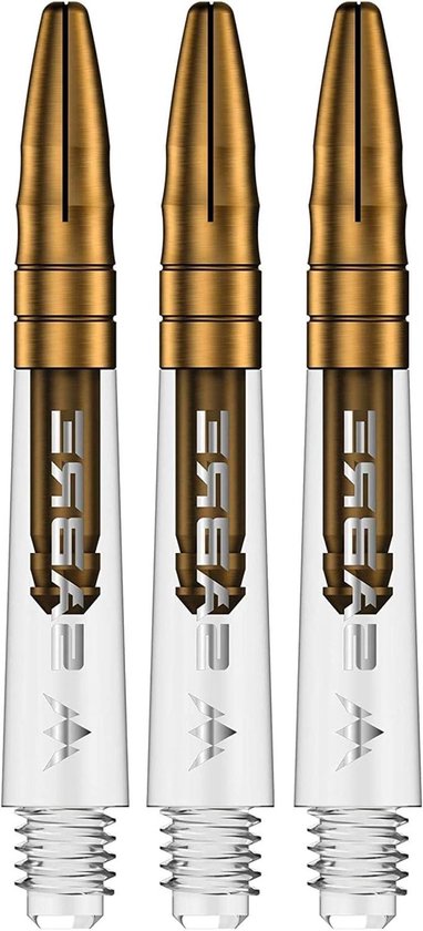 Dart Shafts - Shafts - Darts Spelen - Aluminium Top Grip - 36mm Kort - Clear/Goud van Merkloos