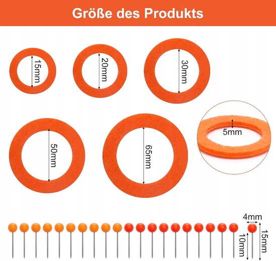 Dart Trainingsringen Set - 10 Stuks Oranje + 100 Pinnen van Dart