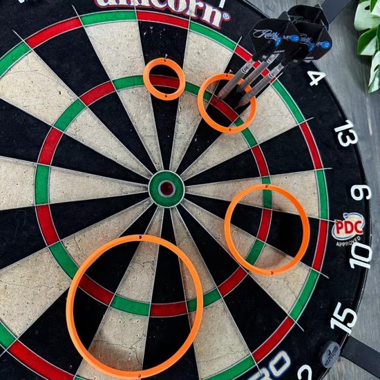 Dart Trainingsringen Set van 8 – Oranje Oefenringen Dartbord – Precisie Training Dart – Dart Accessoires voor Beginners en Gevorderden van Merkloos