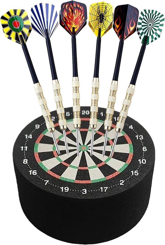 Dartboard houder 10 x 4 cm - met metalen dart en mini doel - voor thuis dartspel - ShopVlot