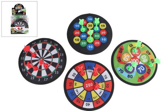 Dartboard met 3 klittenband darts 4ass 19,5cm van Merkloos