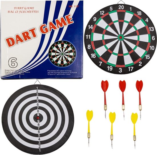 Dartbord 37.5 cm met 6 Darts