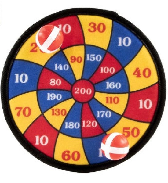 Dartbord Klittenband, 2 ballen van Merkloos