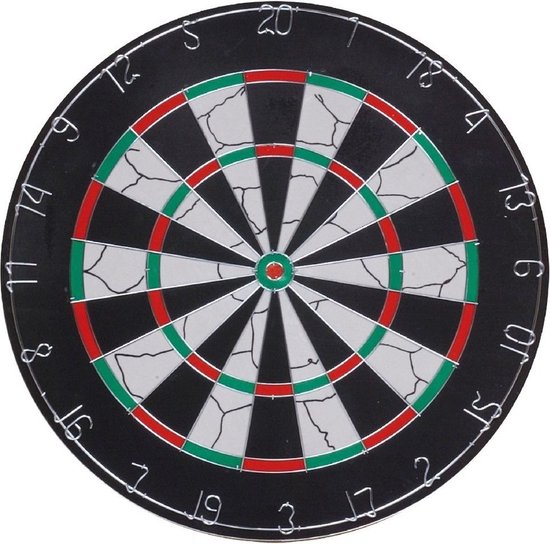Dartbord Longfield set - Dia 45 cm - met 6 dartpijltjes van 18 gram van Merkloos