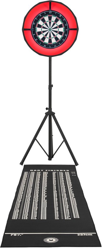 Dartbord set - LED ring licht statief standaard thuis kit sisal dart bord