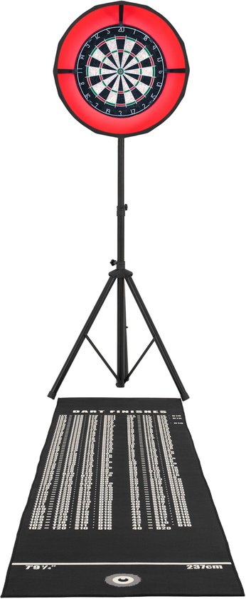 Dartbord set - LED ring licht statief standaard thuis kit sisal dart bord