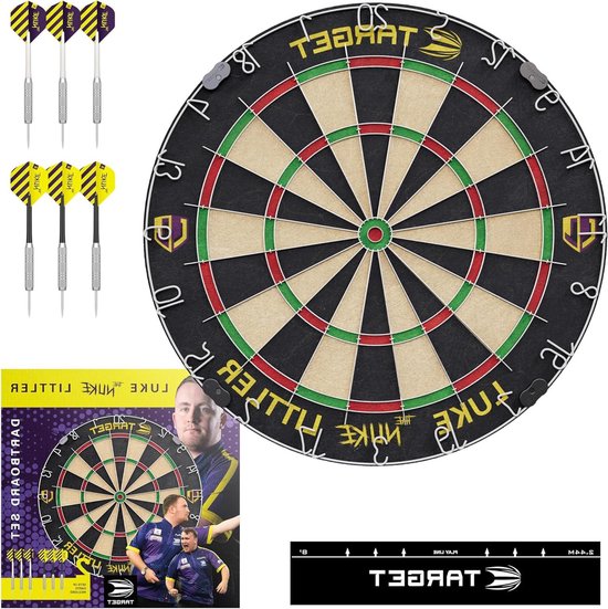 Dartbord Set 'The Nuke' Player's Edition | Met Stalen Darts en Werplijn | Professionele Opstelling & Accessoires van Abbey Darts