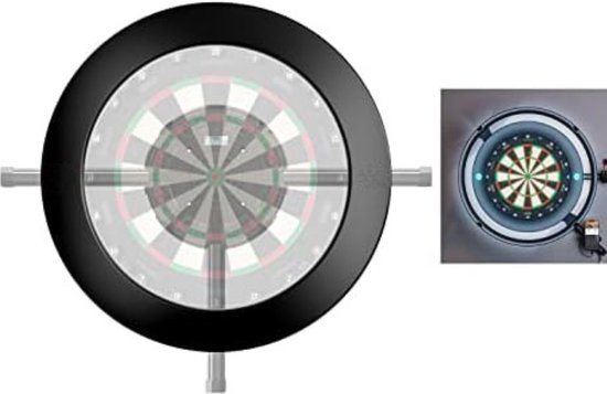 Dartbord surround ring - Dartbord verlichting led surround - Dartbord verlichting voordeelpakket - 1,5kg - Zwart van Cuppone