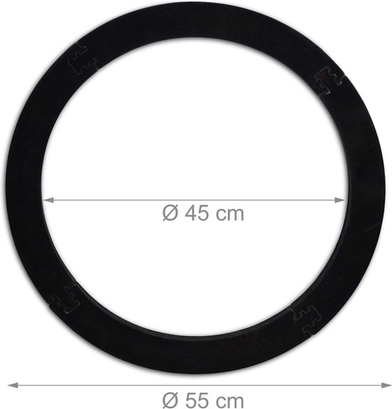 Dartbord surround ring R5 beschermring darts muurbescherming zwart - Diameter 45 cm rond backboard van Dart