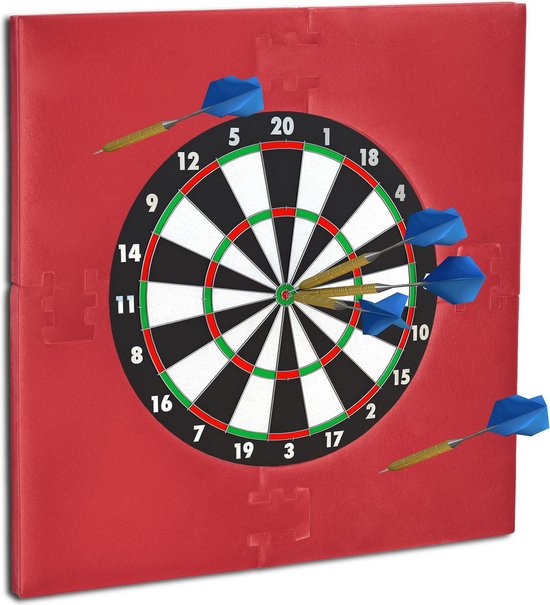 dartbord surround ring R6 - 4-delig - 45 cm - muurbescherming - Ø 71x71x3 cm - bordeaux van Mission