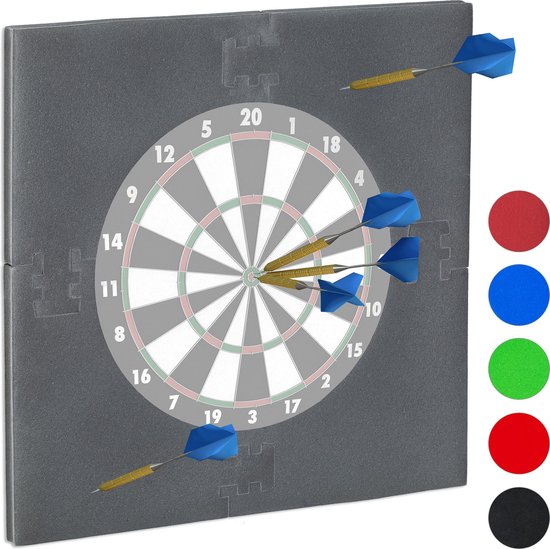 dartbord surround ring R6 - 4-delig - 45 cm - muurbescherming - Ø 71x71x3 cm - grijs van Winmau