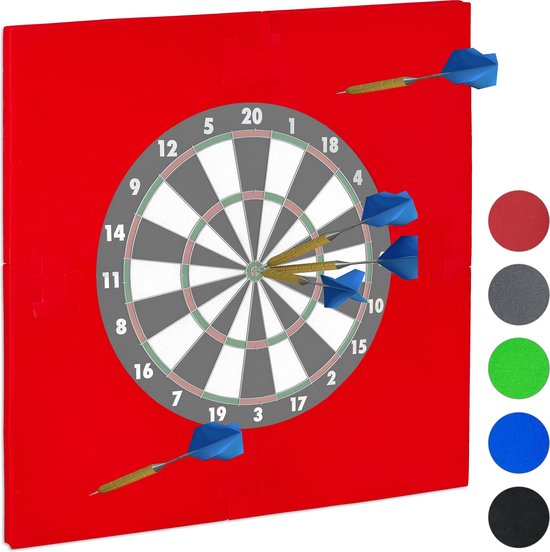 dartbord surround ring R6 - 4-delig - 45 cm - muurbescherming - Ø 71x71x3 cm - rood van Mission