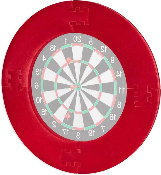Dartbord Surround Ring R7 4-Delig - Beschermring voor Darts - Stevige Muurbescherming - EVA - Ø 72 cm - Rood van Dart
