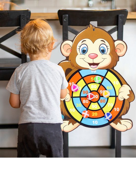 Dartbord voor Kinderen - Klittenband Dart Bord - Ballen Gooien voor Kinderen - Klittenband Ballen Gooien - Speelgoed voor Peuters & Kleuters - Kinder Darts - Kids Darten - Klittenband Darten - Spelenderwijs Leren voor Peuters & Kleuters van Merkloos