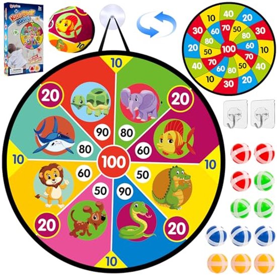 Dartbord voor Kinderen - Spelletjes vanaf 4 Jaar met Dieren, Halloween, Basketbal en Dinosaurus Thema's - Perfect voor Cadeaus voor Jongens van 3-10 Jaar van Merkloos