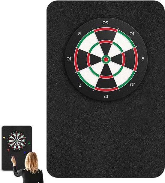 Dartbord Wandbeschermer met Zelfklevende Rand, Ideaal voor Wandbescherming en Cork Achterkant, Bescherm je Muren en Dartbord Effectief van Merkloos