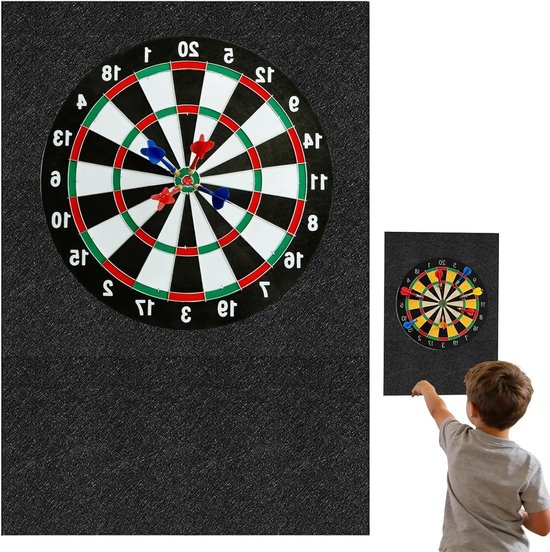 Dartbord Wandbeschermer van Vilt, Zelfklevende Wandrand voor Dartbord, Wandbescherming en Geluidsisolatie voor Dartspellen van Merkloos